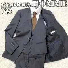 未使用級✨　renoma HOMME　スーツ　Y5　千鳥格子　3ピース　総裏
