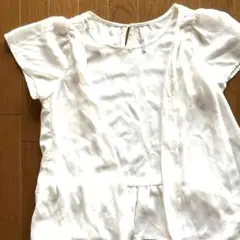 ホワイト シフォン プルオーバー 半袖