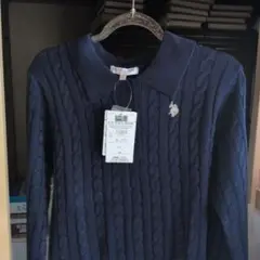 U.S. POLO ASSN. ネイビー 長袖ニットセーター L