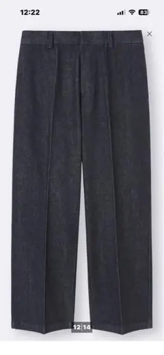 ツイルワイドストレートパンツセンタープレス(丈標準70.5～74.5cm)のサムネイル