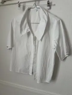 GU ビッグカラーブラウス　白　5分丈