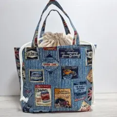 No.250☆巾着トートバッグ☆ハンドメイド