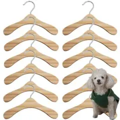 ペットハンガー 木製 犬 猫 洋服 ペット用 ドッグウェア 小型犬 M 12本