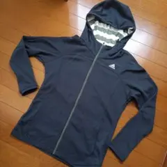 adidas フルジップ フード付きジャケット パーカー　チャコールグレー