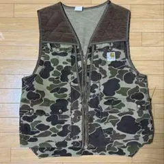 80s USA製 CARHARTT ダックハンターカモ ベスト M カモフラ - メルカリ