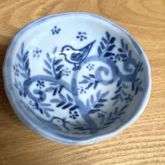 新品 九谷焼 青郊窯 めじろ メジロ 11cmサイズ 小皿 豆皿 鳥 バード 