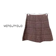 【MERCURYDUO】スカート チェック柄 ブラウン カジュアル S