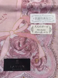 LANVIN COLLECTION ガーゼハンカチ バラ　レース　リボンのサムネイル