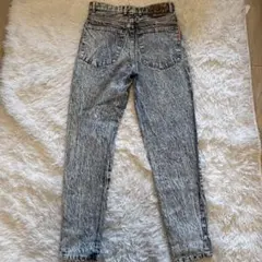 タックデニム【ケミカル】ヴィンテージ 90s アシッドウォッシュ デニムパンツ