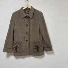 インポートロッサ　ジャケット　コート　ウール　カシミヤ　刺繍　44