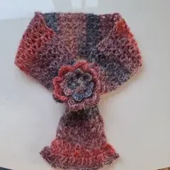 花モチーフ付きグラデーションマフラー