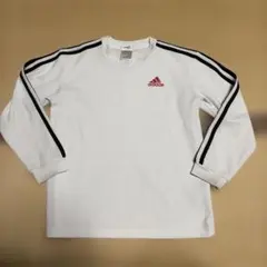 adidas140 CLIMALITE 長袖シャツ ホワイト　ロンT 肩ライン