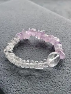 ラベンダーアメジストブレスレット⭐デザインブレスレット　水晶　アメジスト