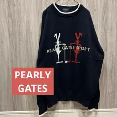 【美品】PEARLY GATES 高級ニット ゴルフウェア 刺繍ロゴ 古着 3