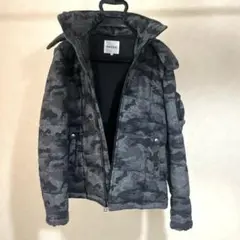 VOGUISHウール混中綿ジャケット フード脱着可能カモフラ迷彩柄