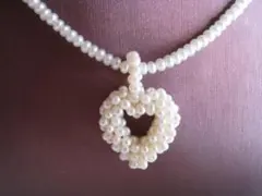 淡水パール ネックレス 立体ハート 編み込み 2way シルバー刻印 - メルカリ