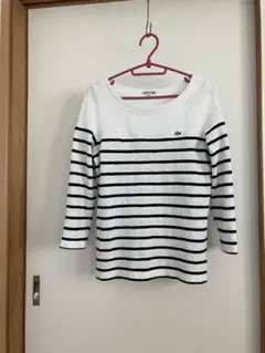 ラコステ　七分袖シャツ　ボーダーシャツ