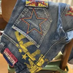 デニムパンツ　ピンクラテ