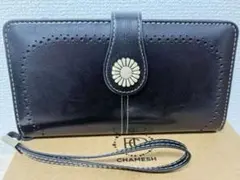 CHAMESH 長財布　ブラック　レザー