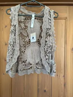 niko and... レース編みベスト フリーサイズ モカ