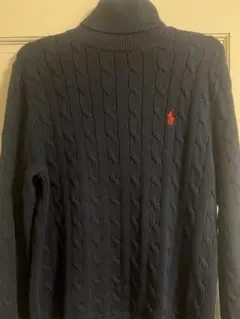 Polo Ralph Lauren ケーブルニットタートルネック M ネイビー