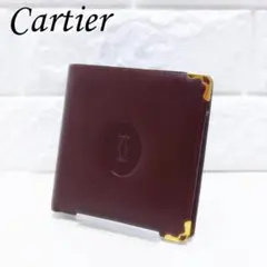 Cartier　カルティエ　二つ折り財布　マストライン　ボルドー　コンパクトのサムネイル