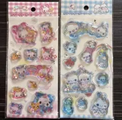 ぷくぷくあわわちゃん　ハッピーマーチ　カラーウォーターシール　2枚セット