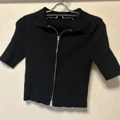 ブラック ジップアップ 半袖 GRL dr568