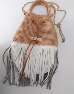 タグ付き クロニクスバイデルフィンデラフォン 編み込み レザー 
