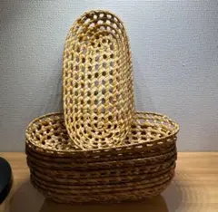 天然素材 おしぼりトレイセット　9個