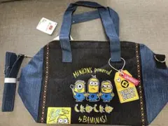 ★新品★ミニオンズデニム生地口金2wayショルダーバッグ