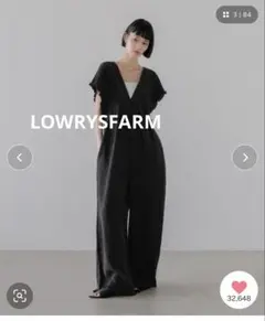 ☆新品☆LOWRYS FARM ヨウリュウシャーリングサロペット ブラック M 