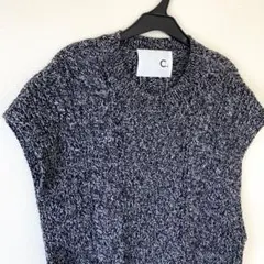 【C+】サイドスリット ニットワンピース【シー】