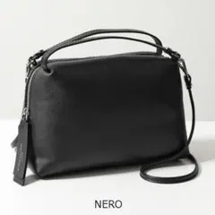 美品★ジャンニキアリーニ アリファM 2WAYショルダーバッグ ハンドバッグ 黒