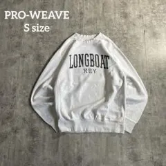 PRO-WEAVE スウェットKEYロゴプリントオートミール Sカレッジロゴ古着