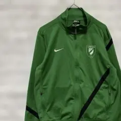 ◆背面BIGスウッシュロゴ◆ 90s NIKE ナイロンジャケット グリーン L 古着 90s NIKE BIG スウォッシュ パデット ナイロン ジャケット