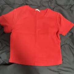 GU 赤 クロップド半袖Tシャツ