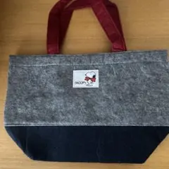 SNOOPY フェルトトートバッグ グレー/ネイビー