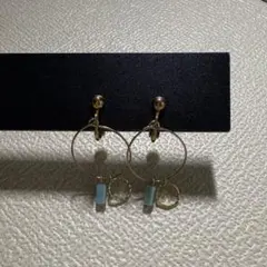 フープイヤリング ライトブルーチャーム付き おまとめ買い⭕️のサムネイル