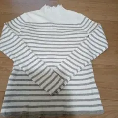 新品　しまむら　tera×yumi М　ボーダー　ニット　ベージュ