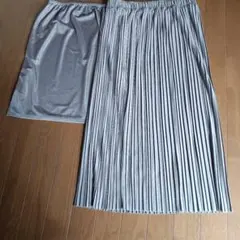 ユニクロ　ロングプリーツスカート ペチコート付き
