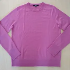 UNIQLO M ピンク系 クルーネックセーター