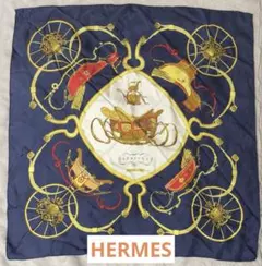 8c92 HERMES エルメス カレ90 クイーンの戴冠式 スカーフ シルク