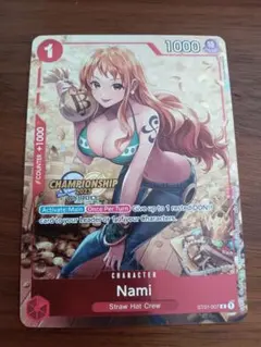 超希少 英語版 ナミ チャンピオンシップ プロモ ワンピースカード 新品未開封 英語版】 ナミ Nami 【C】 《赤》 《ST01-007》［パラレル