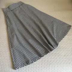 GU ギンガムチェック フレアロングスカート