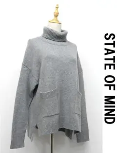 H539 STATE OF MIND タートルネックセーター ドロップショルダー
