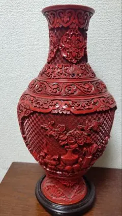 村上木彫堆朱 村上堆朱 花瓶 花入 牡丹 漆器 伝統的工芸品 - メルカリ