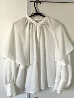 green label relaxingツイルケープブラウス