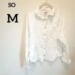 一点物✨️ SO 【M】 ホワイト ボタン付きシャツ シャツ 白 カジュアル