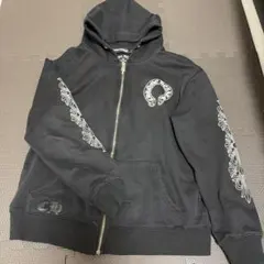 在庫限りCHROME HEARTS ブラックジップアップパーカー L 早い者勝ち